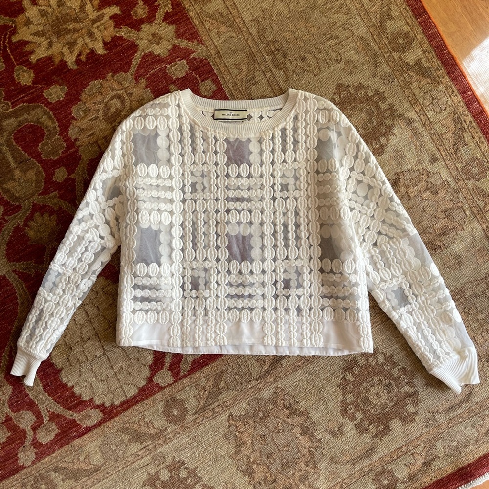 by Malene Birger patterned ivory pullover blouse